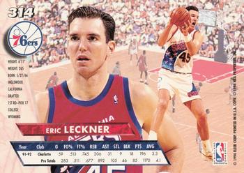 1993-94 Ultra #314 Eric Leckner Back