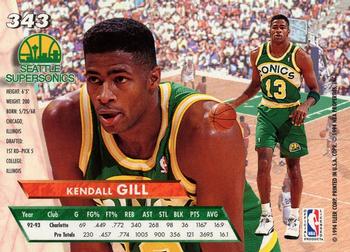 1993-94 Ultra #343 Kendall Gill Back
