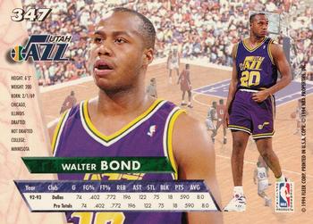 1993-94 Ultra #347 Walter Bond Back