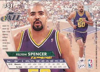 1993-94 Ultra #351 Felton Spencer Back