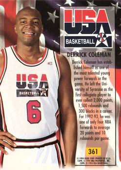 1993-94 Ultra #361 Derrick Coleman Back