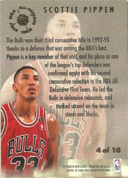 1993-94 Ultra - All-Defensive Team #4 Scottie Pippen Back