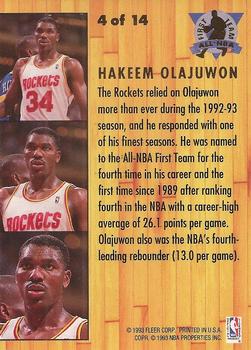 1993-94 Ultra - All-NBA #4 Hakeem Olajuwon Back
