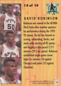 1993-94 Ultra - All-NBA #14 David Robinson Back
