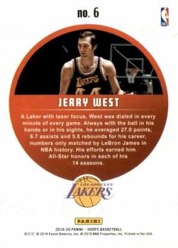 2019-20 Hoops - Legends of the Ball #6 Jerry West Back