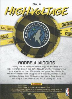 2019-20 Hoops - High Voltage #4 Andrew Wiggins Back