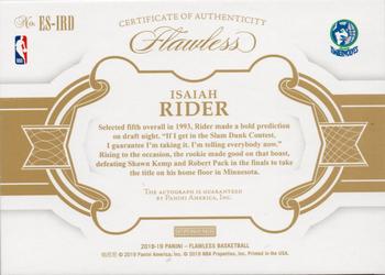 2018-19 Panini Flawless - Flawless Excellence Signatures Ruby #ES-IRD Isaiah Rider Back