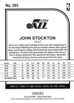 2019-20 Hoops - Artist Proof #292 John Stockton Back