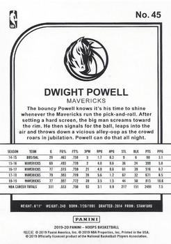 2019-20 Hoops - Blue #45 Dwight Powell Back