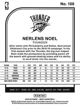 2019-20 Hoops - Blue #108 Nerlens Noel Back