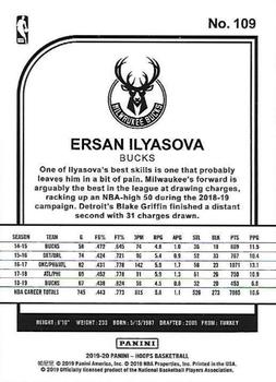 2019-20 Hoops - Blue #109 Ersan Ilyasova Back