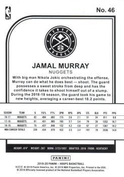 2019-20 Hoops - Purple #46 Jamal Murray Back
