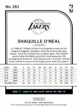 2019-20 Hoops - Purple #283 Shaquille O'Neal Back
