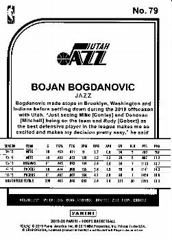 2019-20 Hoops Winter - Purple #79 Bojan Bogdanovic Back