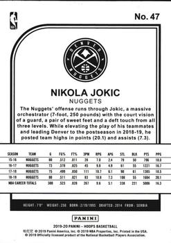 2019-20 Hoops - Red #47 Nikola Jokic Back