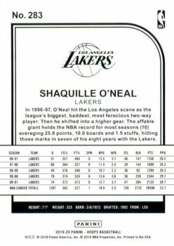 2019-20 Hoops - Red #283 Shaquille O'Neal Back