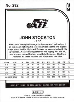 2019-20 Hoops - Red #292 John Stockton Back
