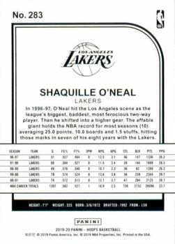 2019-20 Hoops - Silver #283 Shaquille O'Neal Back