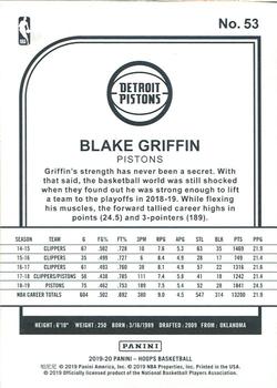 2019-20 Hoops - Teal #53 Blake Griffin Back