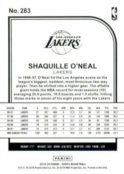 2019-20 Hoops - Teal #283 Shaquille O'Neal Back