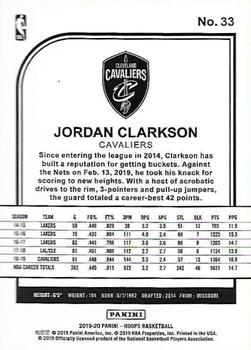 2019-20 Hoops - Teal Explosion #33 Jordan Clarkson Back