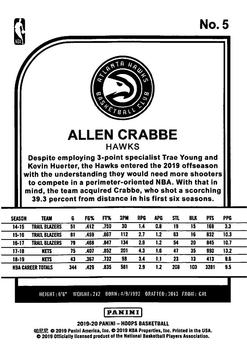 2019-20 Hoops Winter #5 Allen Crabbe Back
