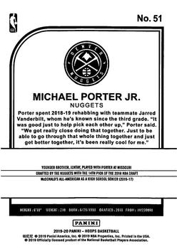 2019-20 Hoops Winter #51 Michael Porter Jr. Back
