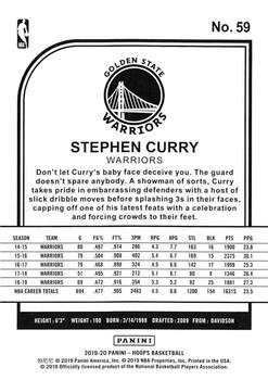 2019-20 Hoops Winter #59 Stephen Curry Back