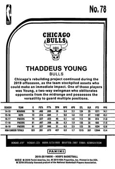 2019-20 Hoops Winter #78 Thaddeus Young Back