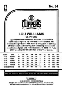 2019-20 Hoops Winter #84 Lou Williams Back