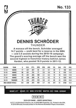 2019-20 Hoops Winter #133 Dennis Schroder Back