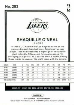 2019-20 Hoops Winter #283 Shaquille O'Neal Back