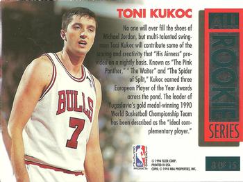 1993-94 Ultra - All-Rookies #8 Toni Kukoc Back