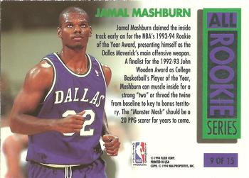 1993-94 Ultra - All-Rookies #9 Jamal Mashburn Back