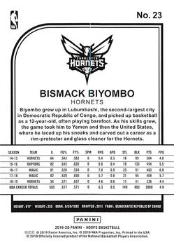 2019-20 Hoops - Yellow #23 Bismack Biyombo Back
