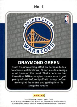 2019-20 Hoops - Back Stage Pass #1 Draymond Green Back