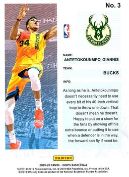 2019-20 Hoops Winter - Frequent Flyers #3 Giannis Antetokounmpo Back