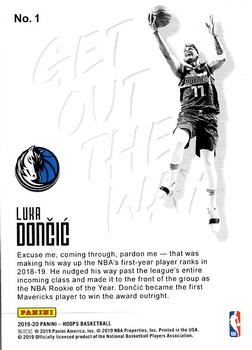 2019-20 Hoops - Get Out the Way #1 Luka Doncic Back