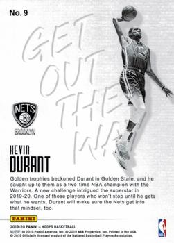2019-20 Hoops - Get Out the Way #9 Kevin Durant Back