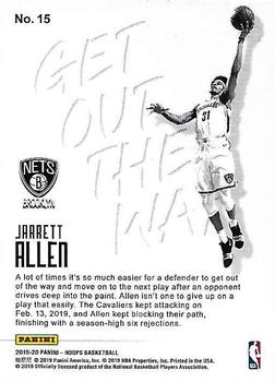 2019-20 Hoops - Get Out the Way #15 Jarrett Allen Back