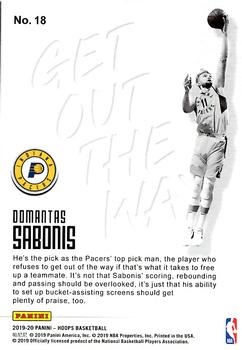 2019-20 Hoops - Get Out the Way #18 Domantas Sabonis Back