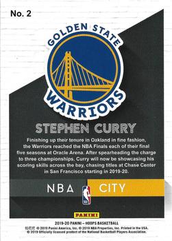 2019-20 Hoops - NBA City #2 Stephen Curry Back