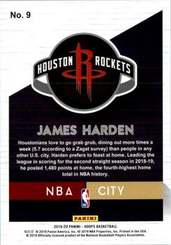 2019-20 Hoops - NBA City #9 James Harden Back