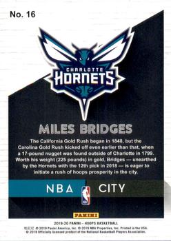 2019-20 Hoops - NBA City #16 Miles Bridges Back