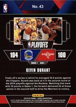 2019-20 Hoops - Road to the Finals #43 Kevin Durant Back