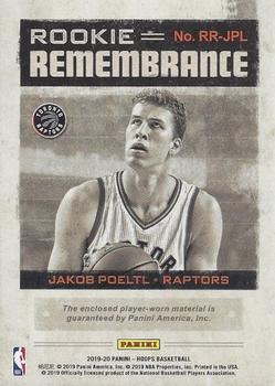 2019-20 Hoops - Rookie Remembrance Prime #RR-JPL Jakob Poeltl Back