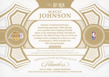 2018-19 Panini Flawless - Horizontal Patch Auto #HP-MJN Magic Johnson Back