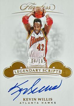 2018-19 Panini Flawless - Legendary Scripts Gold #LS-KWL Kevin Willis Front