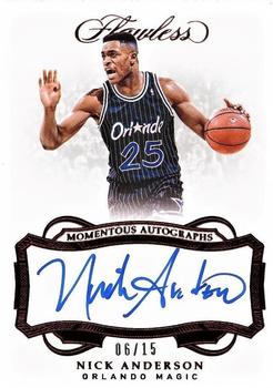 2018-19 Panini Flawless - Momentous Autographs Ruby #MA-NAN Nick Anderson Front
