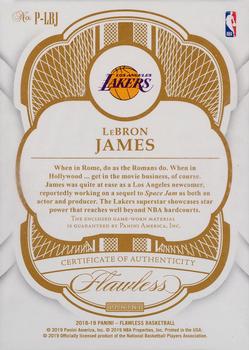 2018-19 Panini Flawless - Patches #P-LBJ LeBron James Back